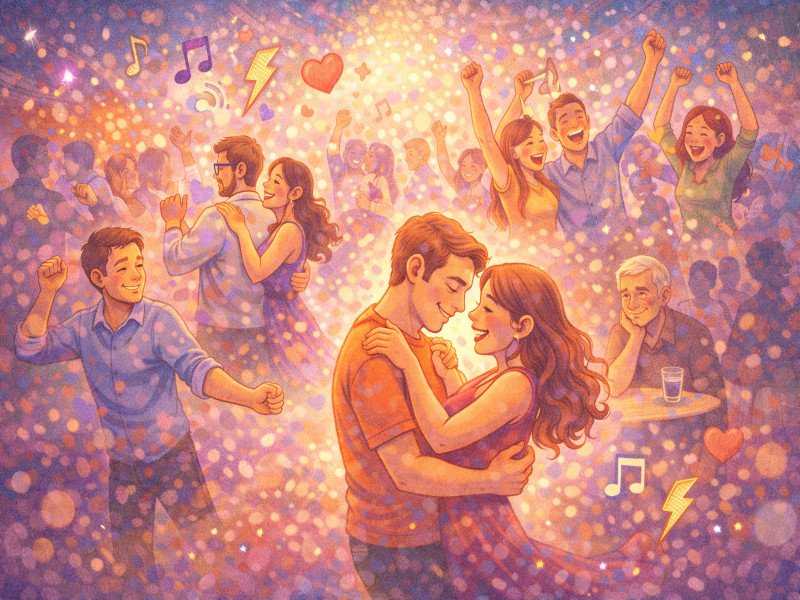       
          Jsme na tanečním večírku, tak si ten tanec užívejme…
      